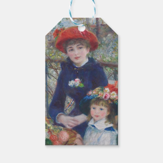 Étiquettes-cadeau Renoir Deux Soeurs Terrasse Français Impressionnis (Devant)