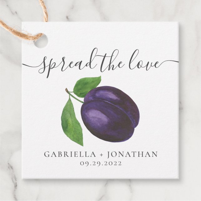 Étiquettes Cadeau Répandre Rustique L'Amour Plum Jam Kraft Papier (Devant)