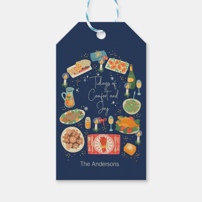 Étiquettes-cadeau Repas De Vacances De Confort Et De Joie (Devant)