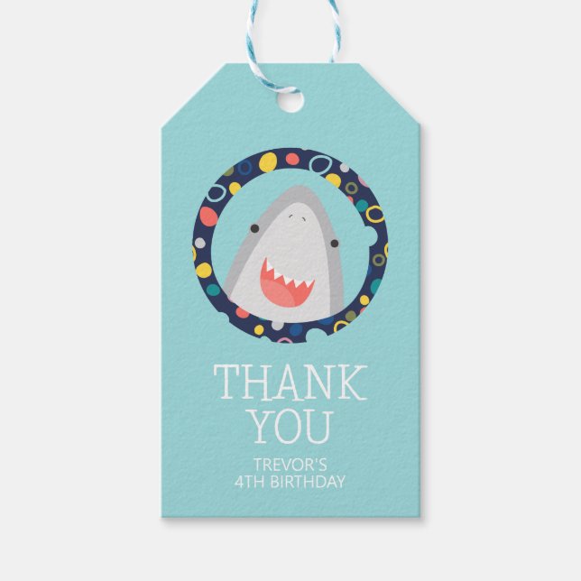 Étiquettes-cadeau Requin mignon (Devant)