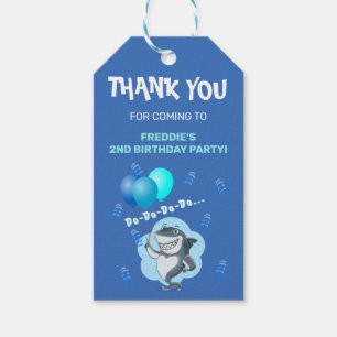 Étiquettes-cadeau Requin mignon Blue Birthday Personnalisé