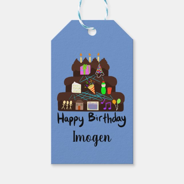 Étiquettes-cadeau Réseau neuronal d'anniversaire nerd (Devant)