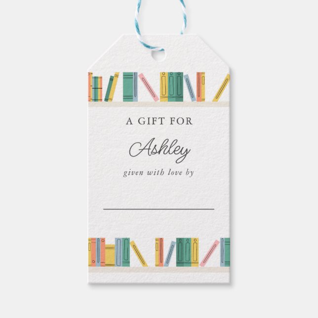 Étiquettes-cadeau Réserver Thème Storybook Baby shower Affichage dou (Devant)