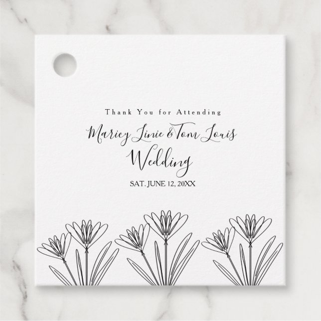 Étiquettes Cadeau Ressort Fleur sauvage floral main dessinée papier  (Devant)