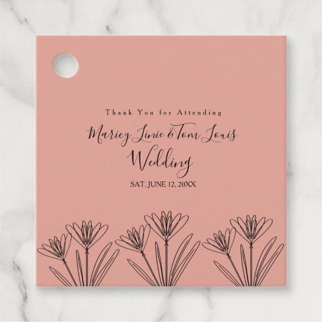 Étiquettes Cadeau Ressort Fleur sauvage Floral Main dessinée papier  (Devant)