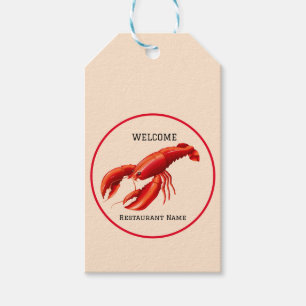 Étiquettes-cadeau Restaurant de fruits de mer accueil homard rouge P
