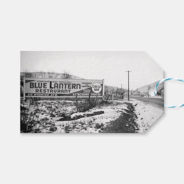 ÉTIQUETTES-CADEAU RESTAURANT SCRANTON PENNSYLVANIA BLUE LANTERN (Devant (Horizontal))