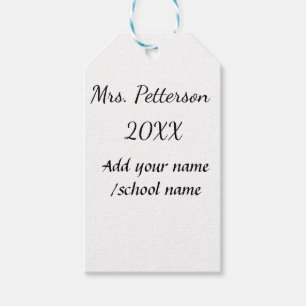 Étiquettes-cadeau Retour à l'école ajouter nom de l'enseignant année