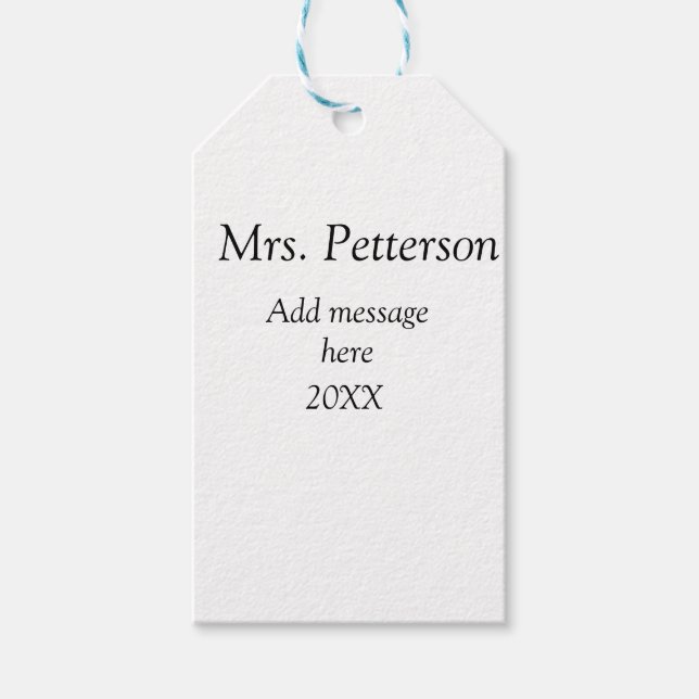 Étiquettes-cadeau Retour à l'école professeur appréciation ajouter c (Devant)