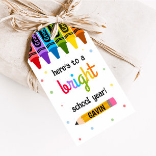 Étiquettes-cadeau Retourner à l'école Bright School Année Favoriser 