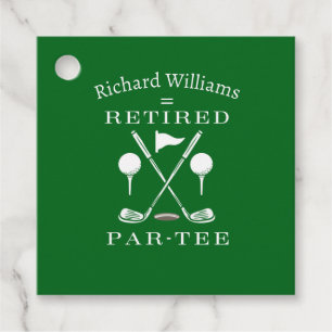 Étiquettes Cadeau Retraite Golf Moderne Emblem Golf Clubs Retraités