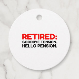 Étiquettes Cadeau Retraité Goodbye Tension Hello Pension