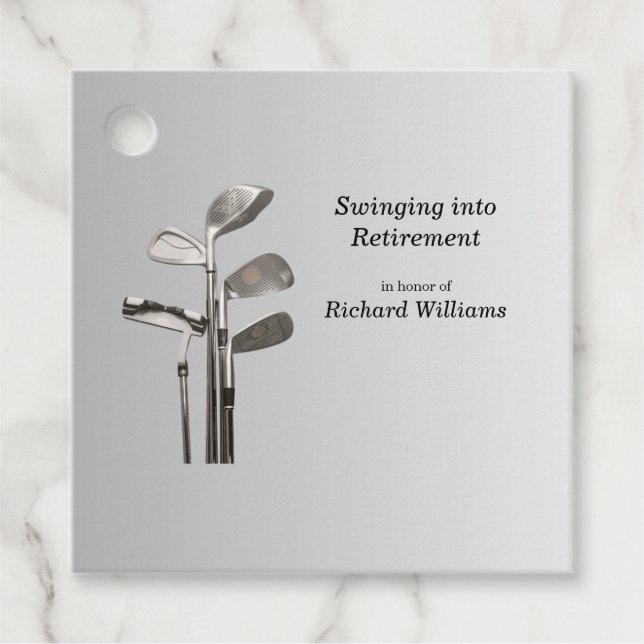 Étiquettes Cadeau Retraite moderne Golf Sport Golfclubs (Devant)