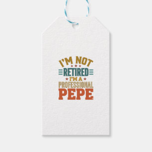 Étiquettes-cadeau Retraite Professionnelle Pepe Typographie Vintage