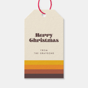 Étiquettes-cadeau Retro 60s vintage Joyeux Noël