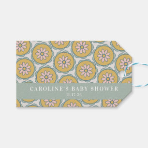 Étiquettes-cadeau Retro Boho Floral Pastel Baby shower personnalisé