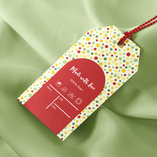 Étiquettes-cadeau Retro Colorful Taille des vêtements Prix Hang Tag