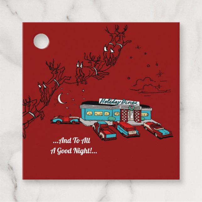 Étiquettes Cadeau Retro Diner (Devant)
