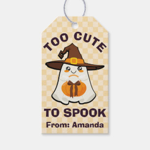 Étiquettes-cadeau Rétro Halloween mignon fantôme trop mignon pour pa