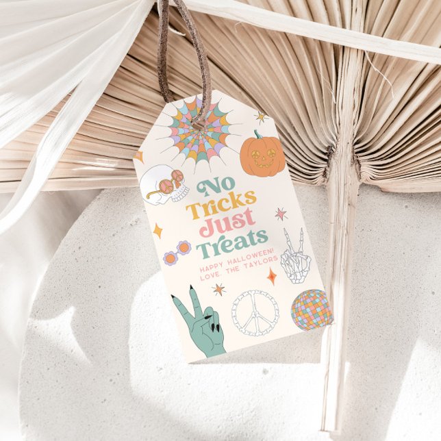 Étiquettes-cadeau Retro Halloween Pas de Farces Rien que des Friandi (Créateur téléchargé)