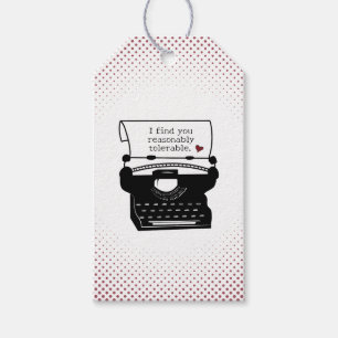 Étiquettes-cadeau Retro Je Vous Trouve Tolérable Saint-Valentin