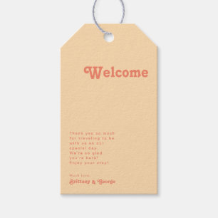 Étiquettes-cadeau Rétro moderne Accueil Mariage de crème orange