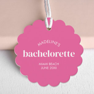 Étiquettes Cadeau Rétro Moderne Rose Clair Enterrement de Vie de Jeu