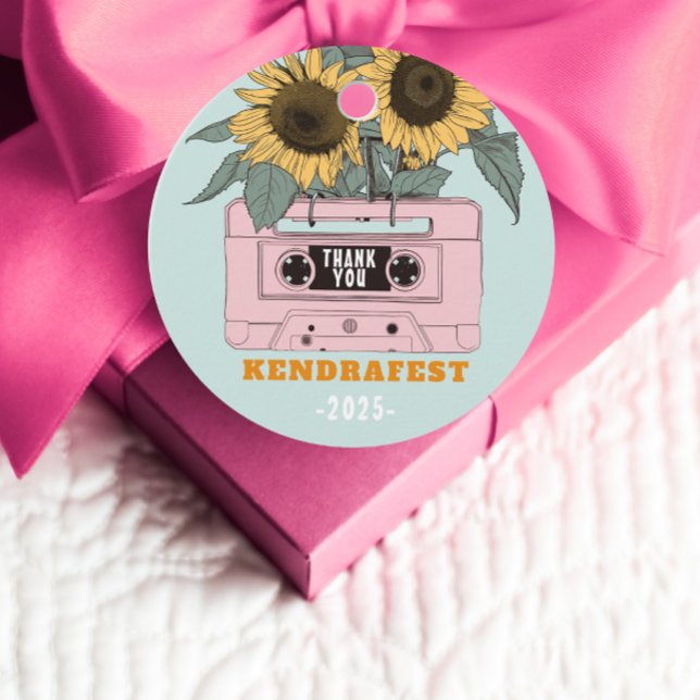 Étiquettes Cadeau Retro Music Festival Dance Party (Créateur téléchargé)