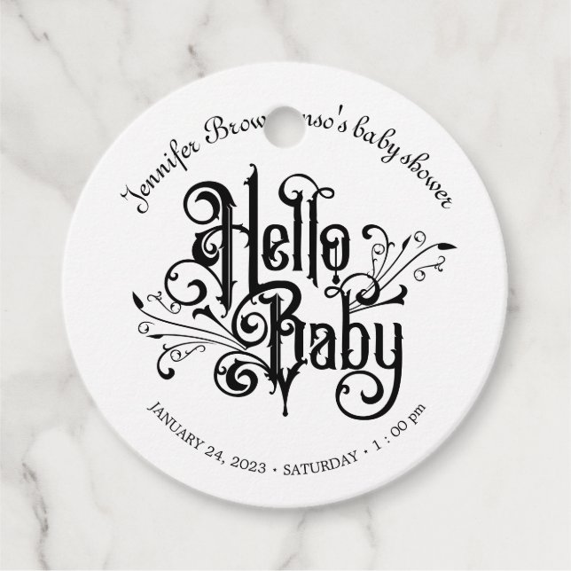 Étiquettes Cadeau Retro Ornament Horror Gothic Baby (Devant)