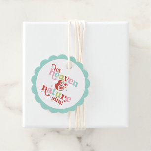 Étiquettes Cadeau Retro Pastel Noël Laissez le ciel et la nature cha