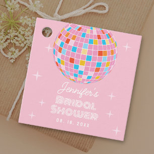 Étiquettes Cadeau Retro Pink Disco Ball les années 70 80s Fête des m