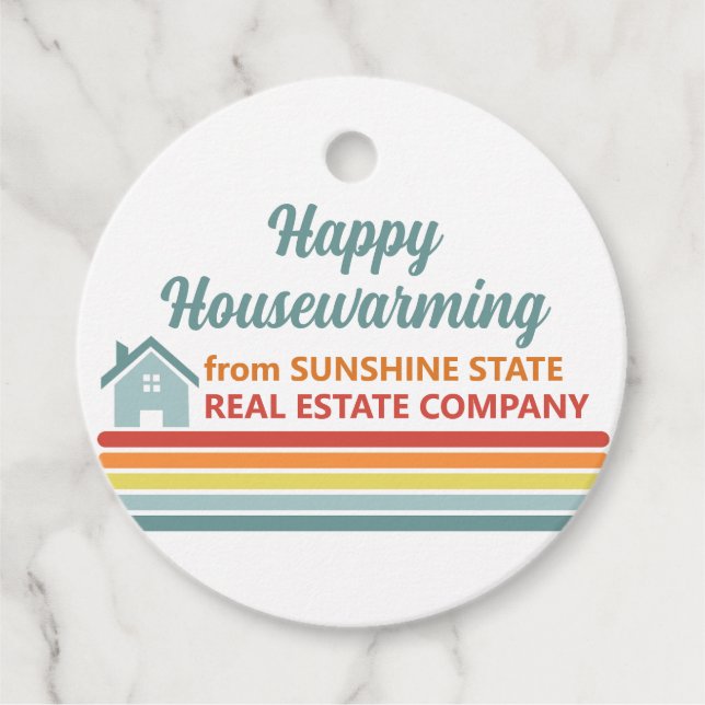 Étiquettes Cadeau Retro Real Estate Company (Devant)