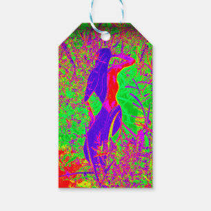 Étiquettes-cadeau rétro sirène hippie pourpre super