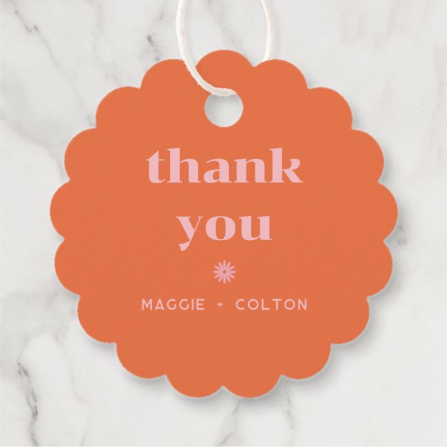 Étiquettes Cadeau Retro Squiggle Mariage Monogramme Classic Round St (Dos)