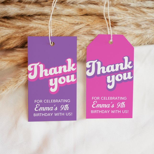 Étiquettes-cadeau Retro Super Anniversaire Merci Favoriser les étiqu (Créateur téléchargé)