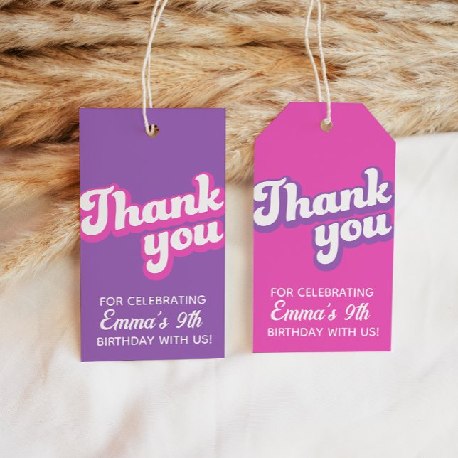 Étiquettes-cadeau Retro Super Anniversaire Merci Favoriser les étiqu (Créateur téléchargé)