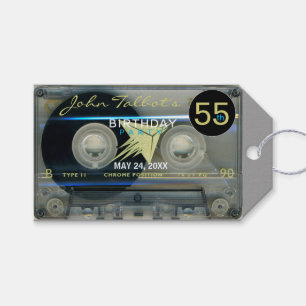 Étiquettes-cadeau Retro T5 Audiotape 55e Anniversaire Merci Don T