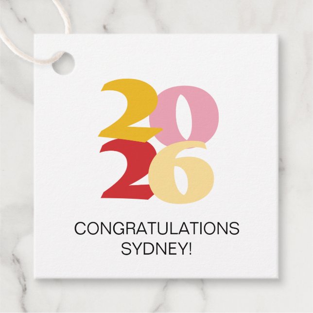 Étiquettes Cadeau Retro Vibes Graduation Party (Devant)