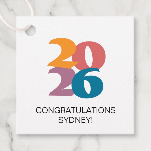 Étiquettes Cadeau Retro Vibes Graduation Party (Devant)