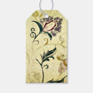 Étiquettes-cadeau Retro Vintage ancien parchemin floral QR Code