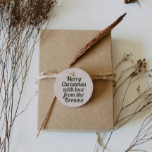 Retro Vintage rose rayures vert Joyeux Noël