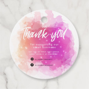 Étiquettes Cadeau rêve pastel sky splash business merci