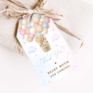 Étiquettes-cadeau Révéler le genre Teddy Bear Merci