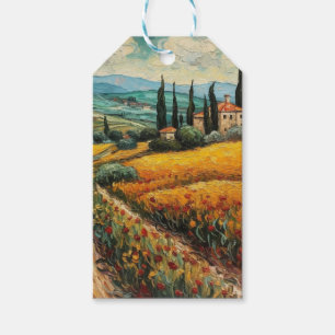Étiquettes-cadeau Rêves de Toscane dorée