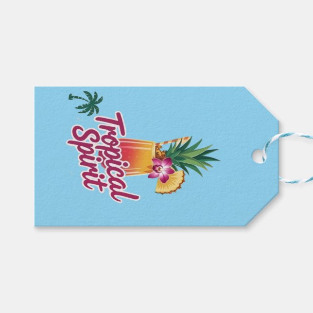 Étiquettes-cadeau Rêves Tropicaux (Devant (Horizontal))