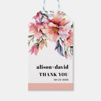 Étiquettes-cadeau Rhododendron and peach-pink flowers wedding