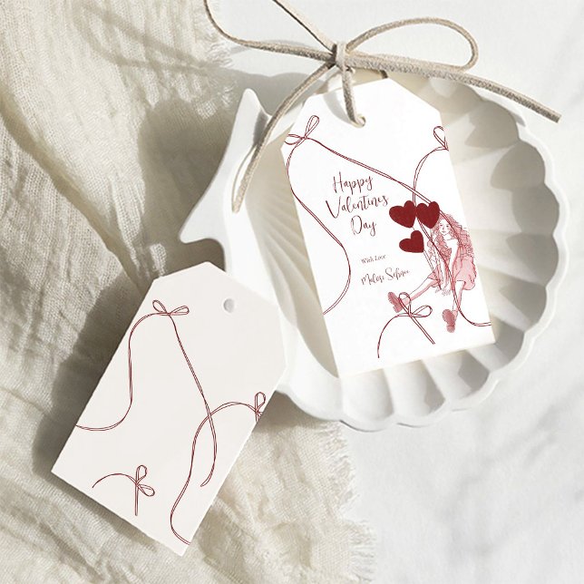 Étiquettes-cadeau Ribbon Bows & Heart Balloons – Valentine’s Day (Créateur téléchargé)