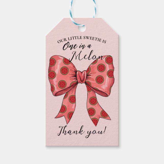 Étiquettes-cadeau Ribbon de pastèque doux été (Devant)