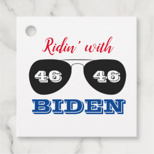 Étiquettes Cadeau Ridin' avec Lunettes de soleil Biden 46 Aviator
