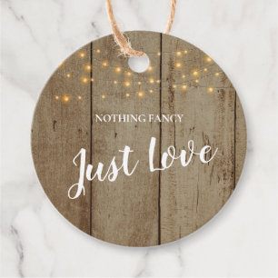 Étiquettes Cadeau Rien De Fancy Just Love Mariage campagnard rustiqu